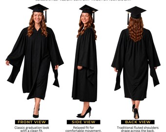 Toga Y Birrete De Graduación Para Adultos – Conjunto Formal En Poliéster Con Pompón Y Cremallera Invisible, Ideal Para Colegios Y Universidad