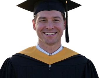 Master Hood in Science M.Sc. Graduation Golden Yellow | Cappe Diem Master of Biology, Computer Science, Mathematics, and Physics Regalia