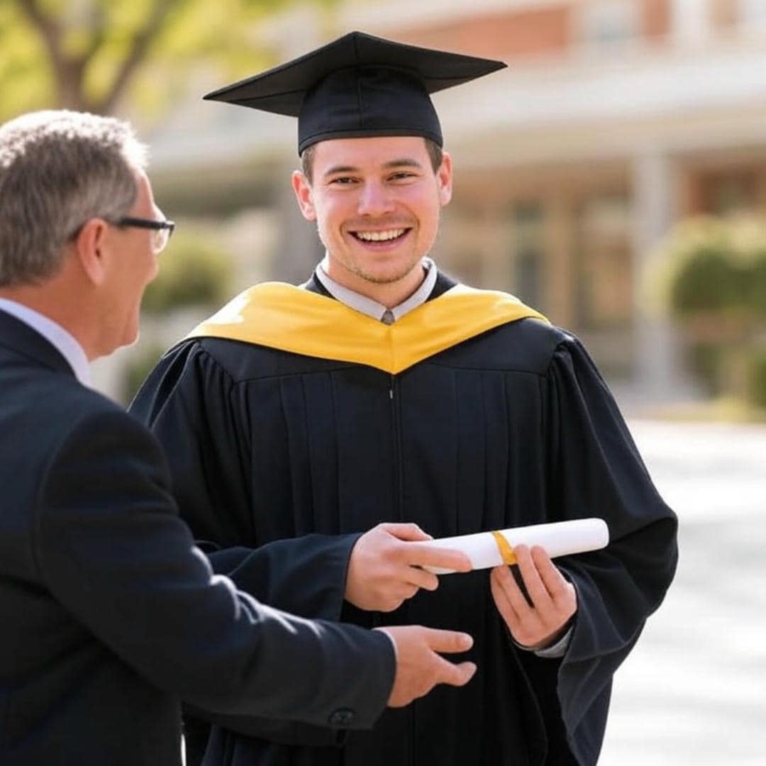 Cappe Diem Master Hood Golden Yellow: Master Of Science (M.S.) In Physics, Mathematics, Etc., Dark Green And White, 107 Cm