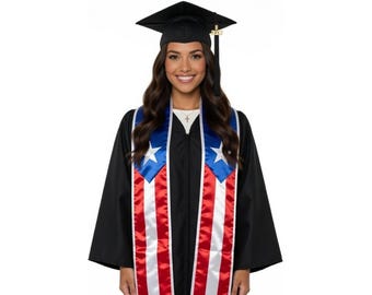 Puerto Rico Graduation Stole | Puerto Rican American Sash Graduación Estola College Class of 2026 University Graduation Day Grad Gift Unisex