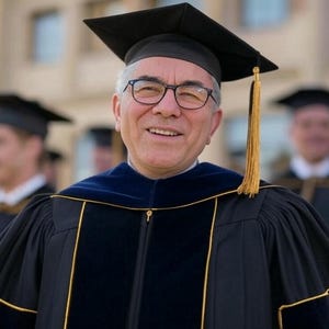 Classic Black Doctoral Gown, Hood and Tam Deluxe Graduation Set | Graduate Attire for University Doctorate Students, Professors, and Faculty