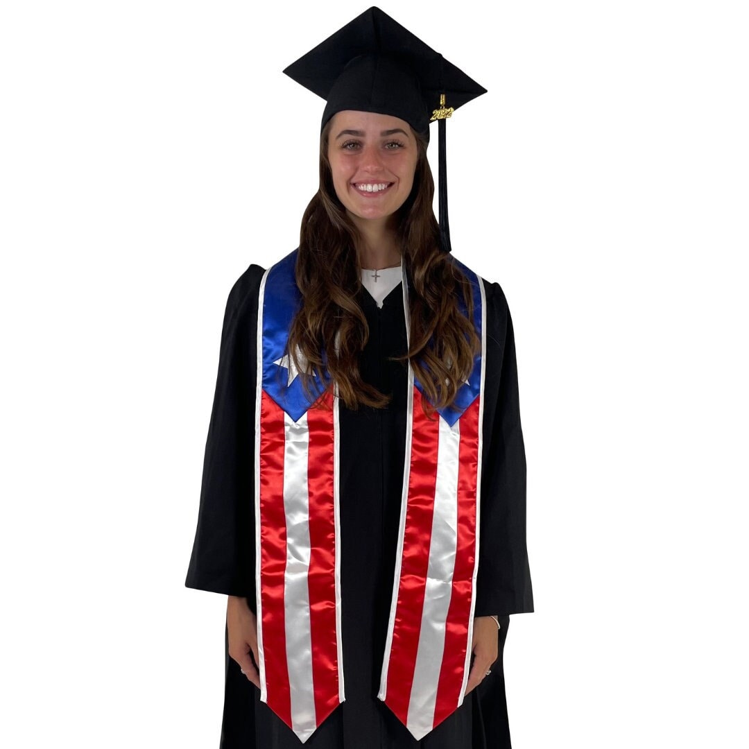 Personalized Puerto Rican Graduation Stole, Puerto Rican Graduation Stole Puerto Rican Graduation Sash 2025 Puerto Rico Graduation Sash