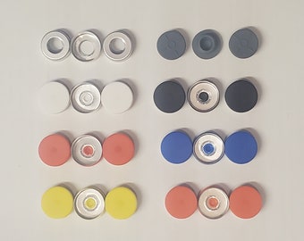 Sellos para viales de suero abatibles de aluminio de 20 mm - Colores surtidos - Cant. 1000