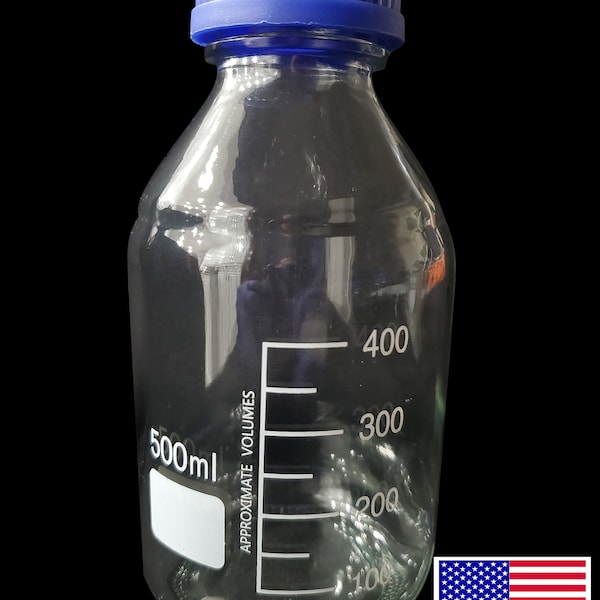 100/250/500ml Clear Glass Reagent Bottles Borosilicate Blue Screw Caps