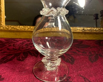 Vintage Clear Glass Candleholder