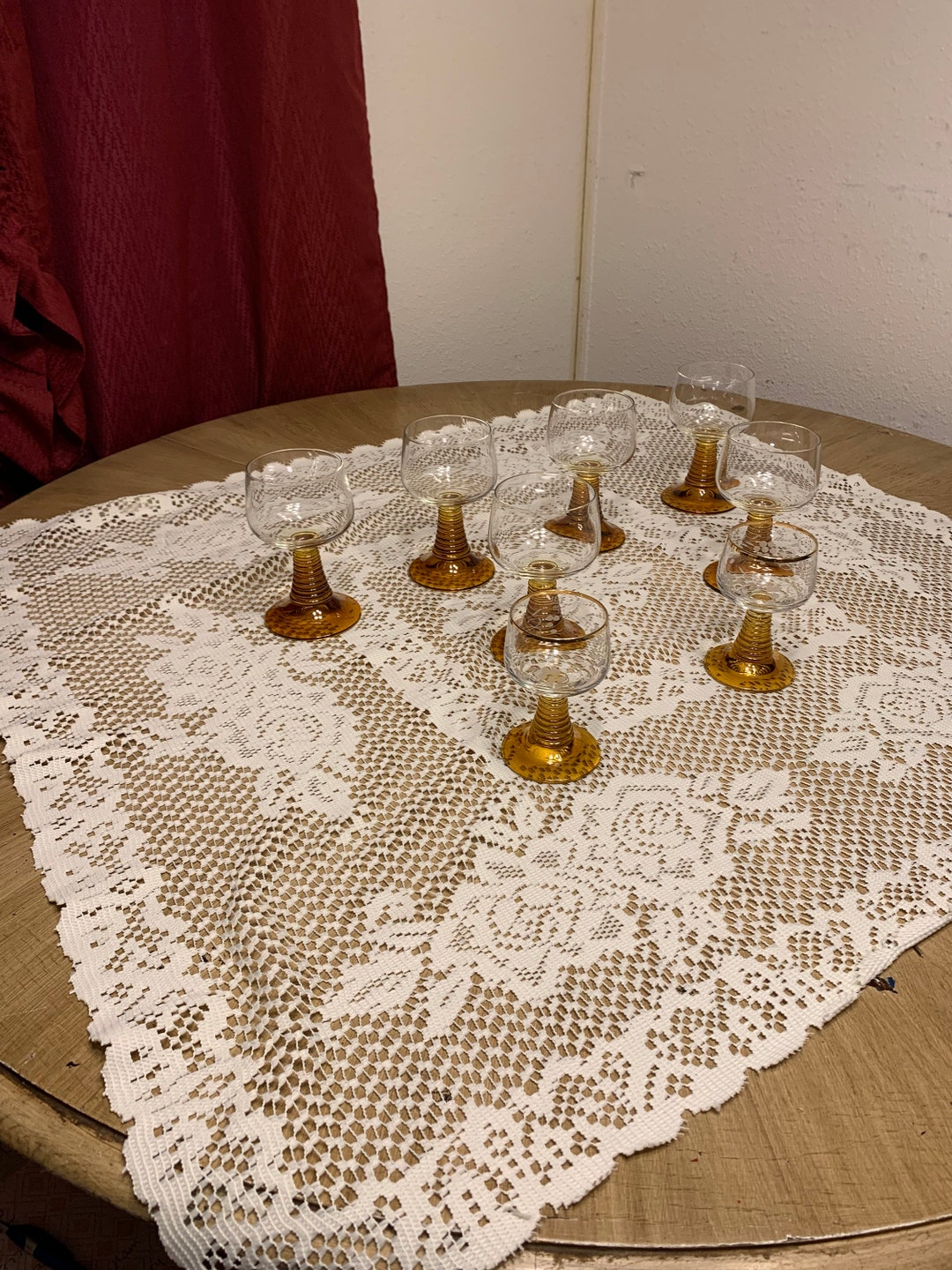 Vintage Amber Roemer Wine Goblets Set of 6. Etsy