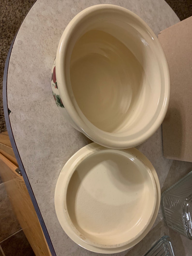 Vintage Casserole Dish W/lid Heavy, Handpainted Etsy