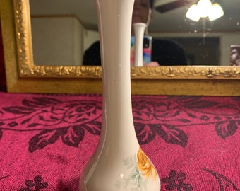 Vintage White Porcelain Floral Vase