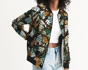 BOMBER JACKET WOMEN - Womens Light Bomber Jacket - Fall Jacket For Women - Bomberjacke Fur Damen - Lumiere Veste Africaine Pour Femme