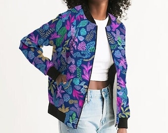 LIGHT JACKET WOMEN - Jackets For Women - Floral Jacket Bomber Ladies Jacket - Gift for Her - Fall Jacket Women - Bomberjacke Damen