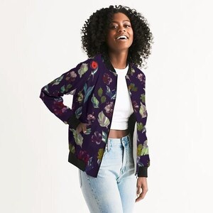 Bomber Jacket Women - Womens Bomber Jacket - Light Jacket Women - Fall Jacket For Women - Purple Ladies Jacket - Bomberjacke Damen