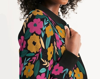 BOMBER JACKET WOMEN - Womens Bomber Jacket - Fall  Jackets For Women - Ladies Jacket - Floral Jacket For Women - Bomberjacke Damen