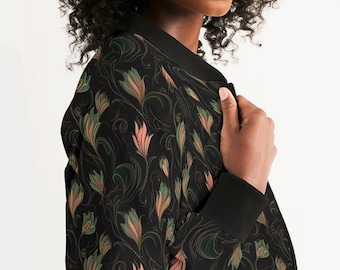 BOMBER JACKET WOMEN - Womens Bomber Jacket - Jackets For Women - Floral Jacket - Ladies Jackets -Leichte Jacke Damen