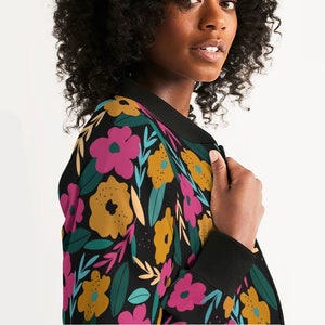 Bomber jacket womens floral on sale