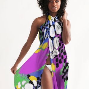 EXOTIC SWIMSUIT COVERUP - Sarongs For Women - Sarong Beach Wrap - Large Sheer Scarf