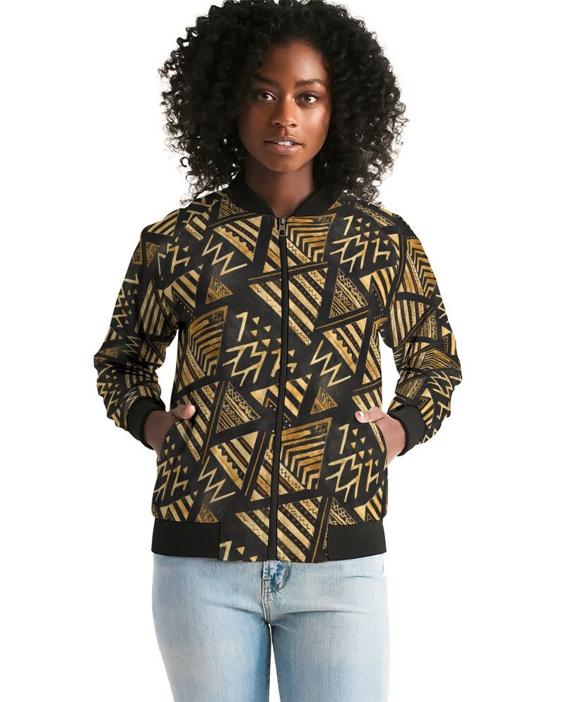 BOMBER JACKET WOMEN - Tribal Womens Light Bomber Jacket - Fall Jacket For Women - African Jacket - Africa Jacket - Bomberjacke Afrikanisch image 2