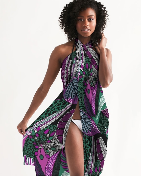 Long beach sarong skirt with abstract patterns Long beach sarong skirt with abstract patterns