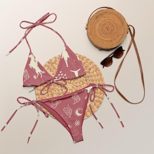 Brown Western Bikini Set - Cowgirl Swimwear Women - Vintage Bikini Bathing Suit -  Pink Cowgirl Bathing Suit - Swimming Costume for Women