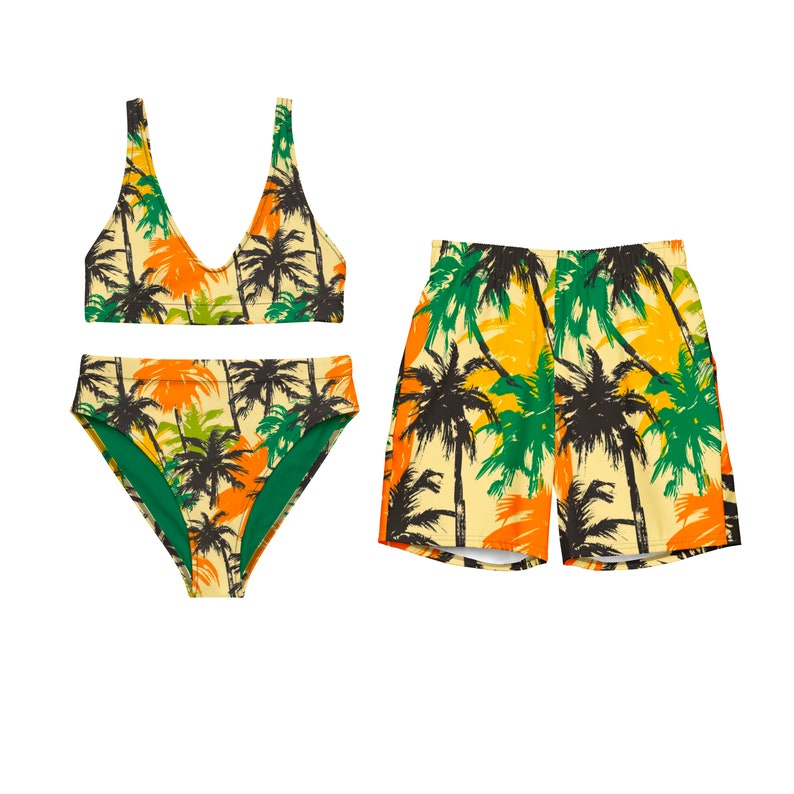 Matching Swimsuits for Couples Tropical Couples Swimwear Set His and ...