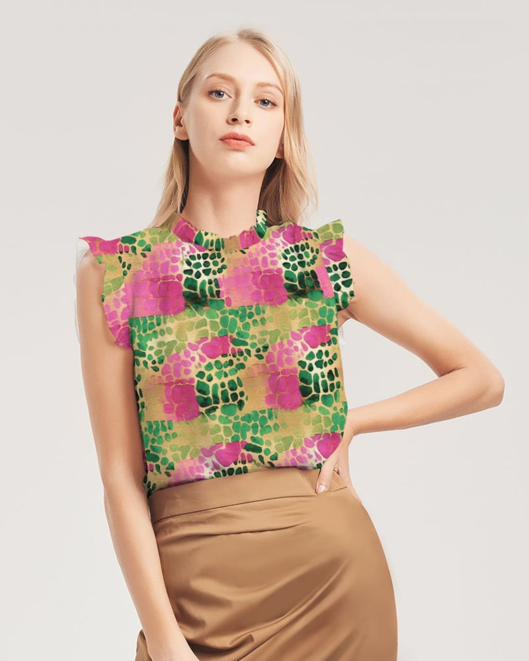 Green/Pink Mix Blouse main image 0