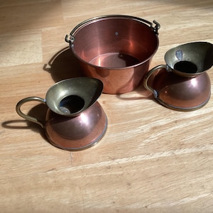 Peerage vintage miniature copper pots