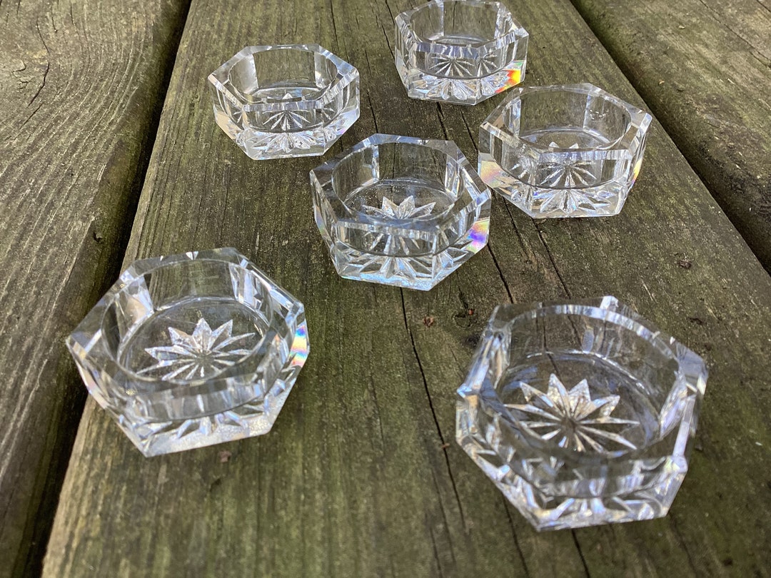 6 Vintage Lead Crystal Salt Cellars Etsy