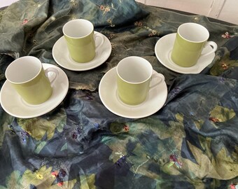 4 vintage Japanese espresso cups and saucers