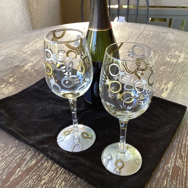 2 Lolita wine glasses “wedding toast”