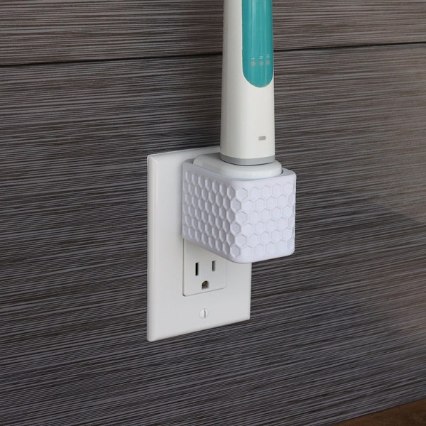 Sonicare charger wall mount, Electric toothbrush holder, Bathroom counter organizer, Functional home bath decor, Cordless tooth brush stand