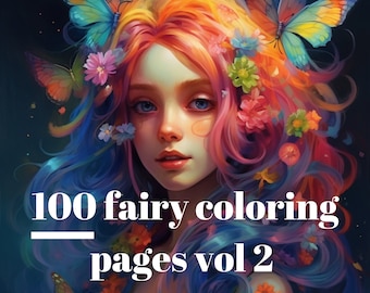 Fairy Tale Fun: Vol 2 of A 100 Page Coloring Book for Adults and Children. Grayscale Printable PDF Coloring Pages. Instant download