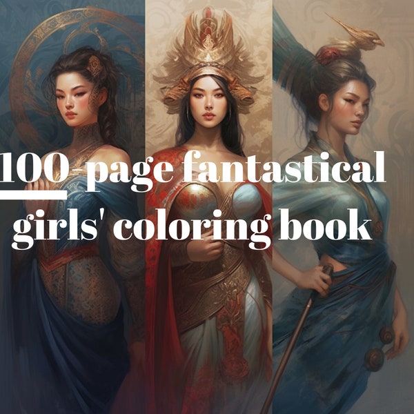 Magical World of Fairy Tale Fashion: A 100-page Adventure for Adults and Children Grayscale Printable Coloring Pages. Instant download