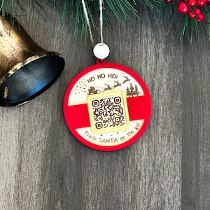 Personalized Santa Tracker/Qr Code/Christmas Tracker/Christmas Eve/Christmas Activity/Santa Tracker Ornament