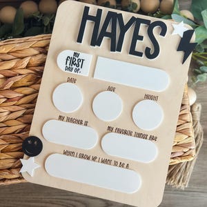 Back to School sign, Interchangable, First and Last Day of School Sign, Dry Erase Sign, Custom Name Sign, Reusable Back to School Board