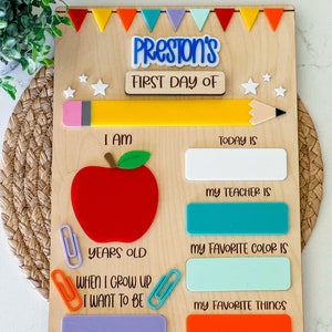 Personalized Back to School Dry Erase Board, First and Last Day Sign, Reusable Photo Prop, Kindergarten, Preschool & Elementary