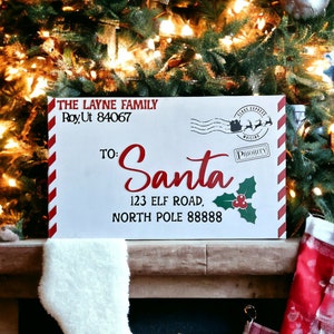Letter to Santa Sign/Santa Envelope Sign/Christmas Decorations/Wooden Sign/Custom/Personalized