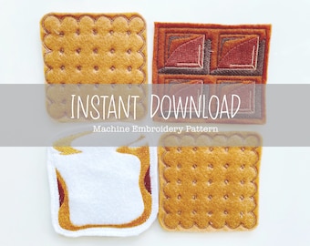 刺繍ファイル ITH フェルト スモア セット、フェルト ITH セット、フェルト スモア、フェルト フード スモア セット用機械刺繍ファイル