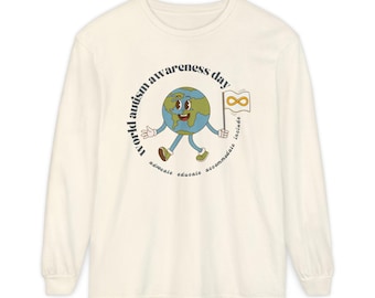Autism Awareness Day (circle) Adult Long Sleeved T Shirt