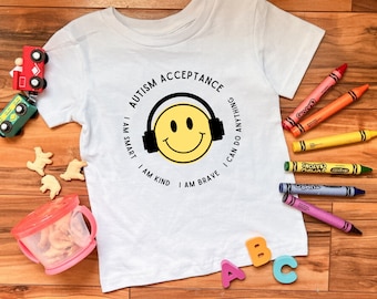 Autism Acceptance Smiley Toddler Tee