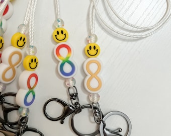 Autism Acceptance Smiley Lanyard
