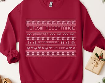Autism Acceptance Christmas Sweater Sweatshirt