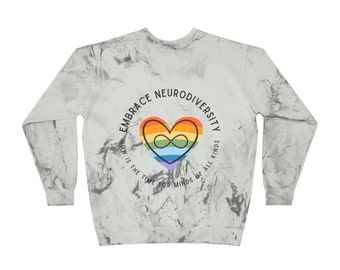 Embrace Neurodiversity Heart Adult Color Blast Sweatshirt