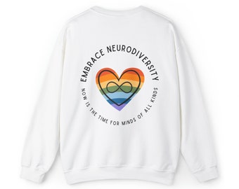 Embrace Neurodiversity Heart Adult Crewneck Sweatshirt