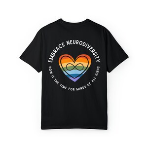 T-shirt Neurodiversity Heart, couleurs confortables pour adultes