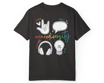 Neurodiversity Rainbow Adult Comfort Colors Tee