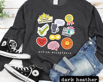 Autism Acceptance Sticker Chart Sweatshirt