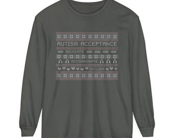 Autism Acceptance Christmas Sweater Long Sleeve T Shirt