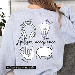 Autismus Akzeptanz Erwachsenen Sweatshirt mit Rundhalsausschnitt