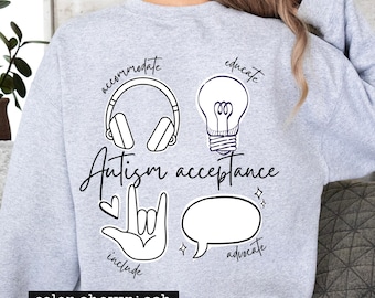 Autism Acceptance Adult Crewneck Sweatshirt