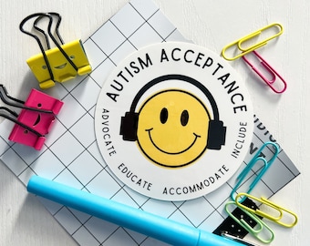 Autism Acceptance Smiley Sticker