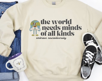 Minds of All Kinds Retro Fall Adult Crewneck Sweatshirt